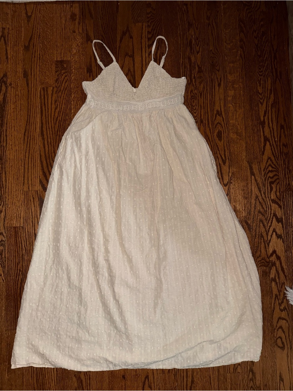 White Maxi Sundress with Crochet Bodice - Brand: